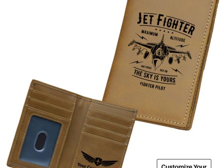 Jet Fighter - The Sky is Yours Designed Leather Card Holder Wallets Online