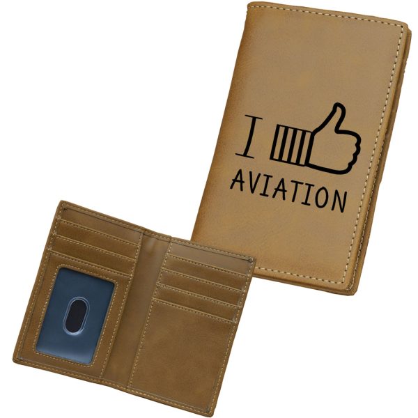 I Like Aviation Designed Leather Card Holder Wallets Online Sale