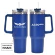 A330neo & Text Designed 40oz Stainless Steel Car Mug With Holder Cheap