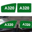 A320 Flat Text Designed Car Sun Shade (Side window) on Sale