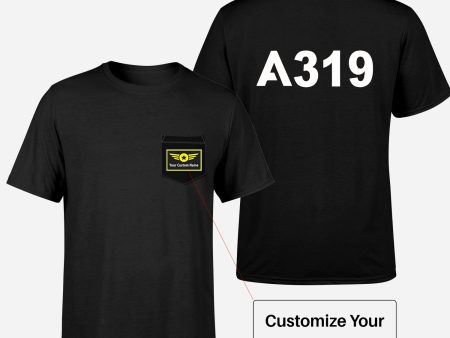 A319 Flat Text Designed Pocket T-Shirts For Discount