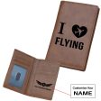 I Love Flying Designed Leather Card Holder Wallets Supply