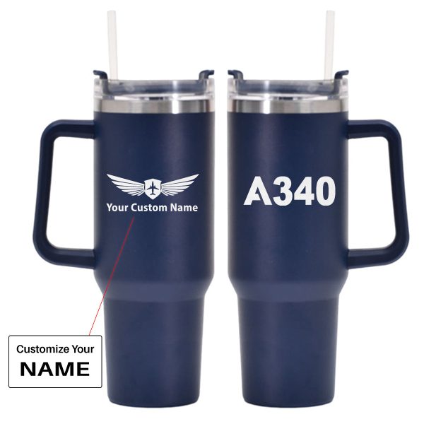 A340 Flat Text Designed 40oz Stainless Steel Car Mug With Holder Online Hot Sale