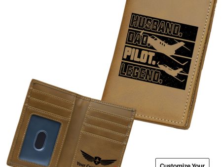 Husband & Dad & Pilot & Legend Designed Leather Card Holder Wallets Online Hot Sale