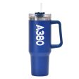 A380 Text Designed 40oz Stainless Steel Car Mug With Holder Hot on Sale