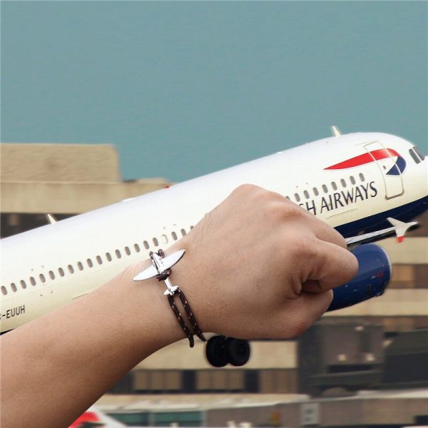 (Edition 4) - Thinner & Small Airplane Designed Bracelets Silver (Adjustable) For Cheap