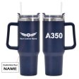 A350 Flat Text Designed 40oz Stainless Steel Car Mug With Holder Online Hot Sale