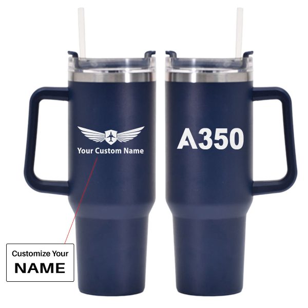 A350 Flat Text Designed 40oz Stainless Steel Car Mug With Holder Online Hot Sale