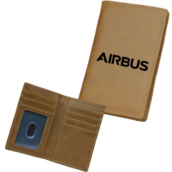 Airbus & Text Designed Leather Card Holder Wallets Online Sale