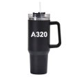 A320 Flat Text Designed 40oz Stainless Steel Car Mug With Holder Online Hot Sale