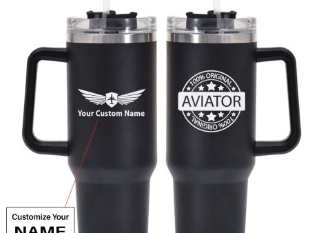 100 Original Aviator Designed 40oz Stainless Steel Car Mug With Holder For Discount