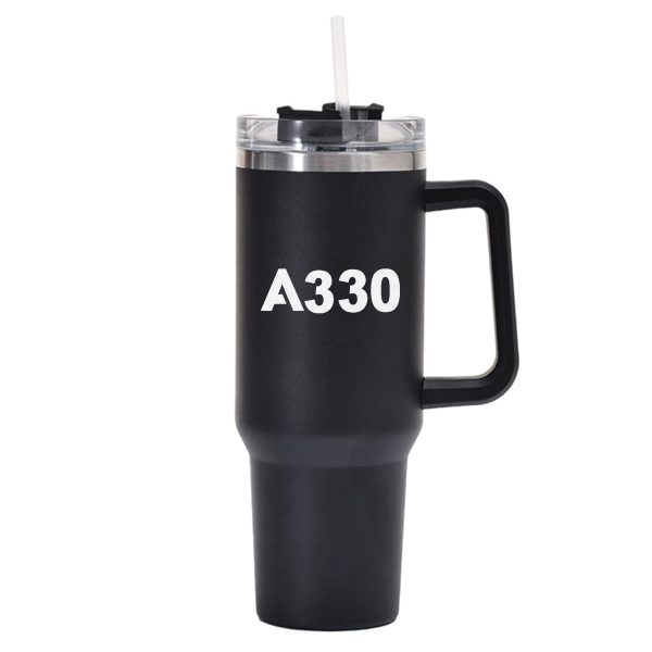 A330 Flat Text Designed 40oz Stainless Steel Car Mug With Holder For Discount