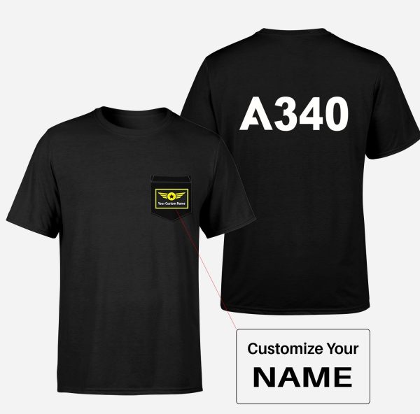 A340 Flat Text Designed Pocket T-Shirts Online Hot Sale