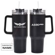 A330neo & Text Designed 40oz Stainless Steel Car Mug With Holder Cheap