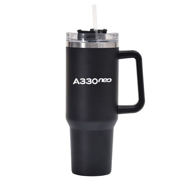 A330neo & Text Designed 40oz Stainless Steel Car Mug With Holder Cheap