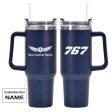 767 Flat Text Designed 40oz Stainless Steel Car Mug With Holder For Sale