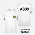 A380 Flat Text Designed Pocket T-Shirts For Discount