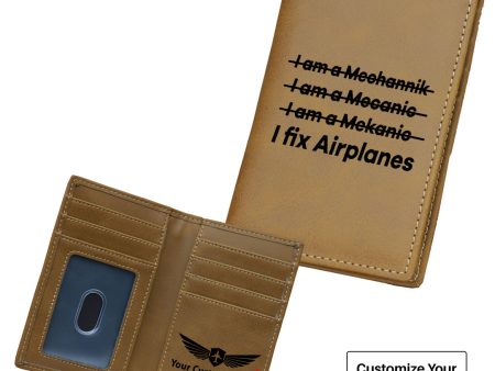 I Fix Airplanes Designed Leather Card Holder Wallets Online now