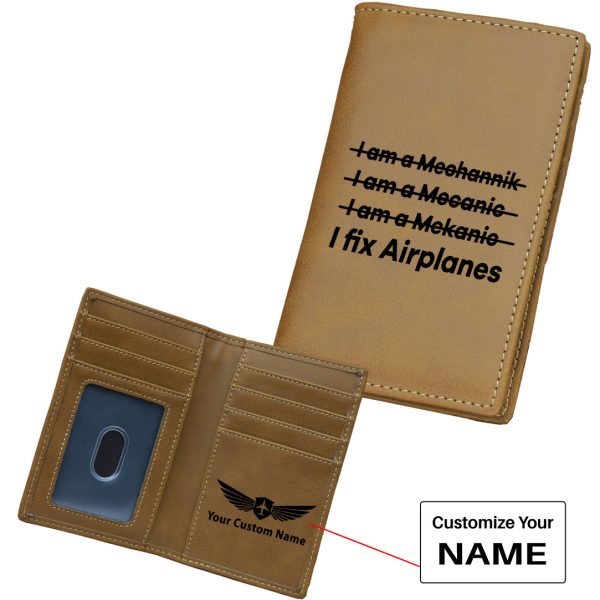 I Fix Airplanes Designed Leather Card Holder Wallets Online now