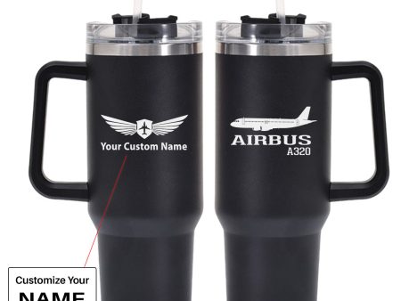 Airbus A320 Printed Designed 40oz Stainless Steel Car Mug With Holder Supply