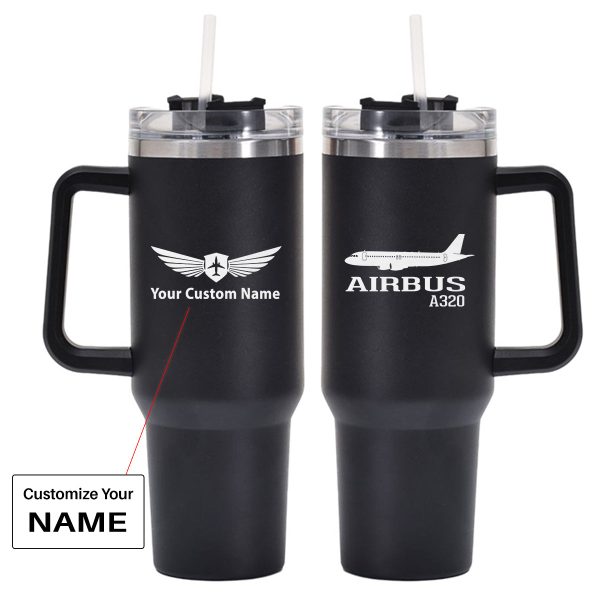 Airbus A320 Printed Designed 40oz Stainless Steel Car Mug With Holder Supply