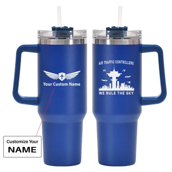 Air Traffic Controllers - We Rule The Sky Designed 40oz Stainless Steel Car Mug With Holder on Sale