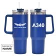 A340 Flat Text Designed 40oz Stainless Steel Car Mug With Holder Online Hot Sale