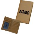 A380 Flat Text Designed Leather Card Holder Wallets Fashion