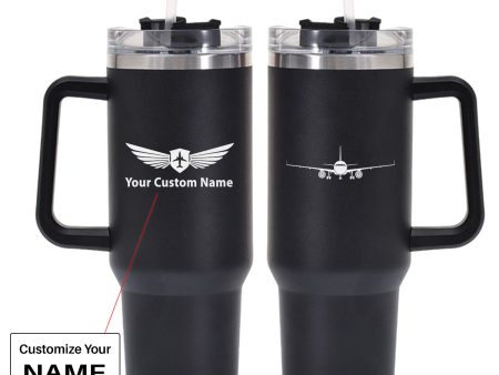 Airbus A320 Silhouette Designed 40oz Stainless Steel Car Mug With Holder Online Sale