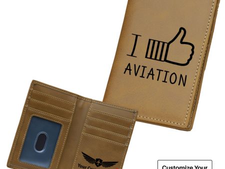 I Like Aviation Designed Leather Card Holder Wallets Online Sale