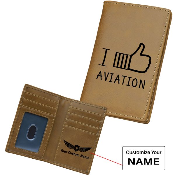 I Like Aviation Designed Leather Card Holder Wallets Online Sale