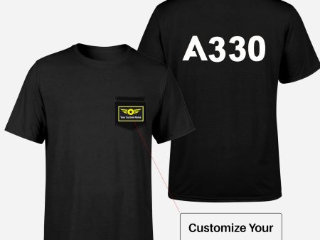 A330 Flat Text Designed Pocket T-Shirts For Discount