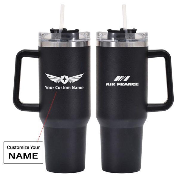 Air France Airlines Designed 40oz Stainless Steel Car Mug With Holder Fashion