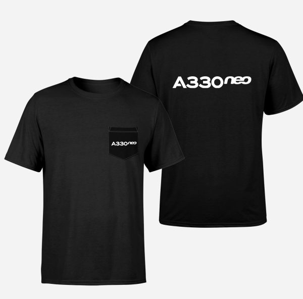 A330neo & Text Designed Pocket T-Shirts Online Hot Sale