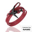 (Edition 3) - Special Leather Rope Designed Airplane Bracelets Black (Adjustable) on Sale