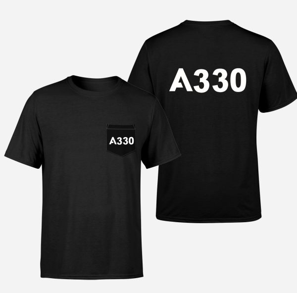 A330 Flat Text Designed Pocket T-Shirts For Discount