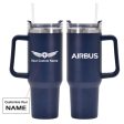 Airbus & Text Designed 40oz Stainless Steel Car Mug With Holder Discount