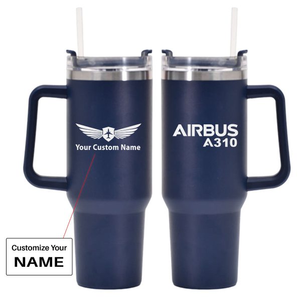 Airbus A310 & Text Designed 40oz Stainless Steel Car Mug With Holder Discount