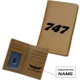 747 Flat Text Designed Leather Card Holder Wallets Online