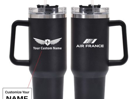 Air-France-Logo-1976 Designed 40oz Stainless Steel Car Mug With Holder For Cheap