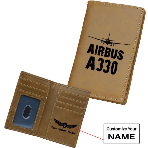 Airbus A330 & Plane Designed Leather Card Holder Wallets Supply