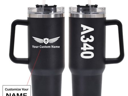 A340 Text Designed 40oz Stainless Steel Car Mug With Holder Discount