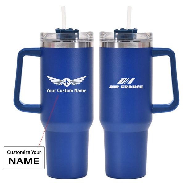 Air France Airlines Designed 40oz Stainless Steel Car Mug With Holder Fashion