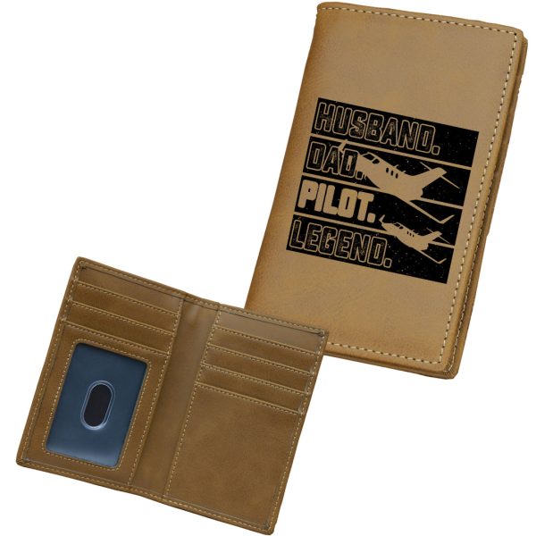 Husband & Dad & Pilot & Legend Designed Leather Card Holder Wallets Online Hot Sale