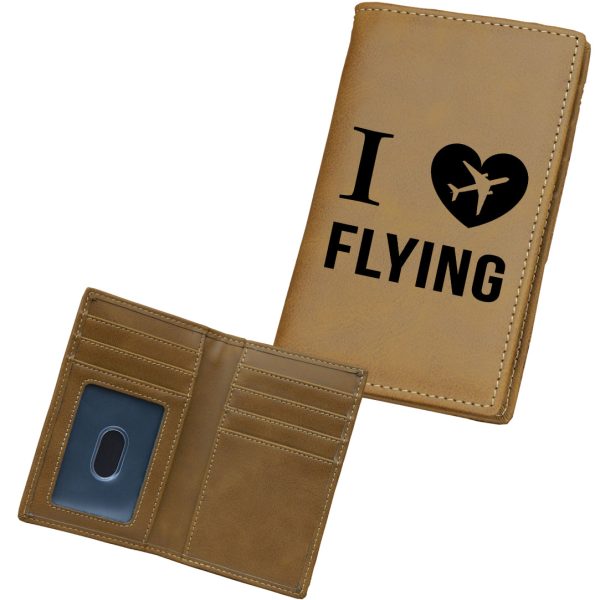 I Love Flying Designed Leather Card Holder Wallets Supply