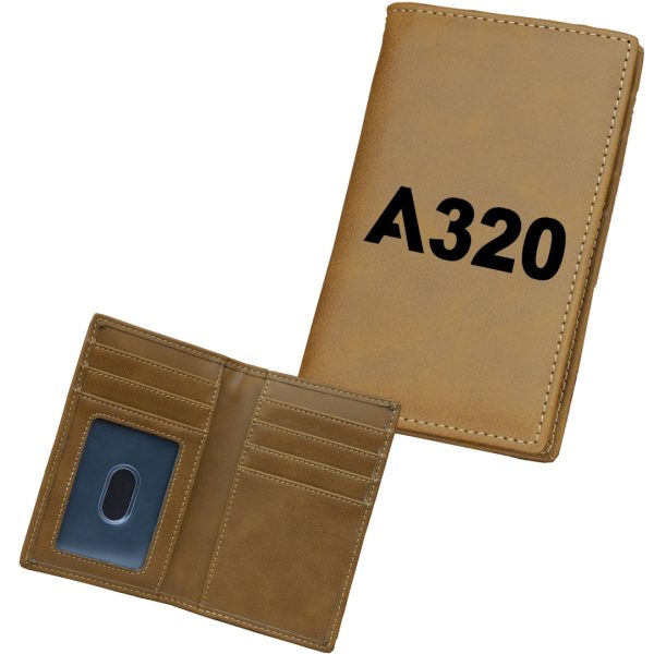 A320 Flat Text Designed Leather Card Holder Wallets Supply