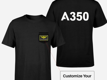 A350 Flat Text Designed Pocket T-Shirts Online Sale