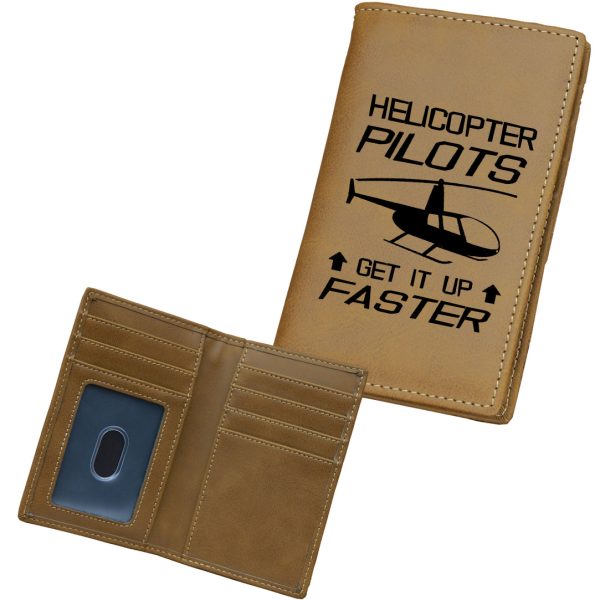 Helicopter Pilots Get It Up Faster Designed Leather Card Holder Wallets Online