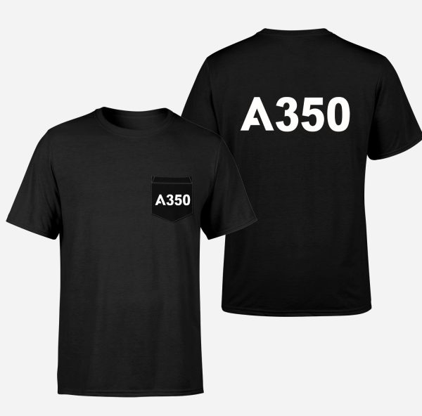 A350 Flat Text Designed Pocket T-Shirts Online Sale