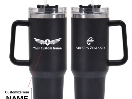 Air New Zealand Airlines Designed 40oz Stainless Steel Car Mug With Holder on Sale